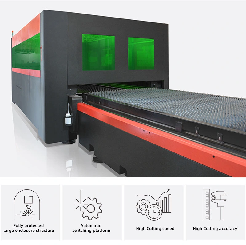 Full Cover 1.5kw Carbon Sheet Fiber Laser Cutting Machine