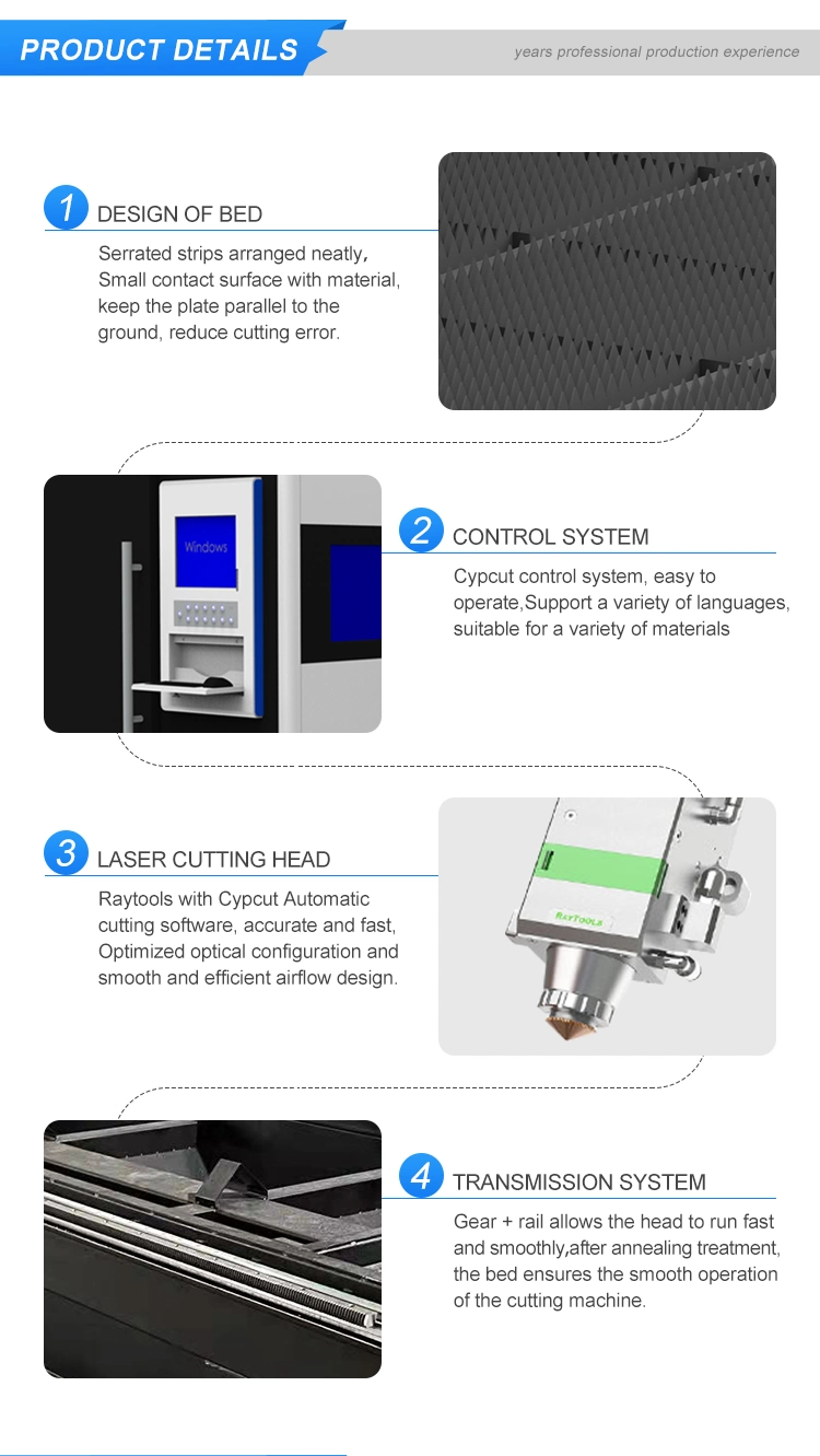 High Quality Carbon Iron Aluminum Metal Stainless Steel Cutting 1000W 1500W 2000W 3kw Fiber Laser Cutting Machine